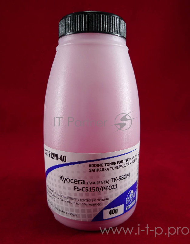Тонер для Kyocera TK-580M, FS-C5150/P6021 Magenta (фл. 40г) 2,8K B&W Standart (Tomoegawa) фас. Россия
