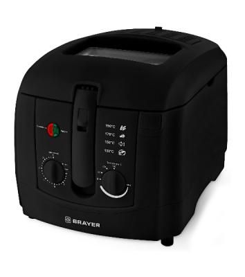 Фритюрница BRAYER 2830BR-BK чёрный, 1800 Вт, 3 л, 0.6 кг, съёмная чаша, таймер