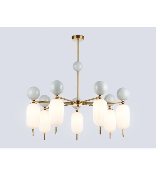 Светильник Ambrella light LH53106/7 BS/GR/FR латунь/серый/белый матовый G9*7 max 28W D800*800