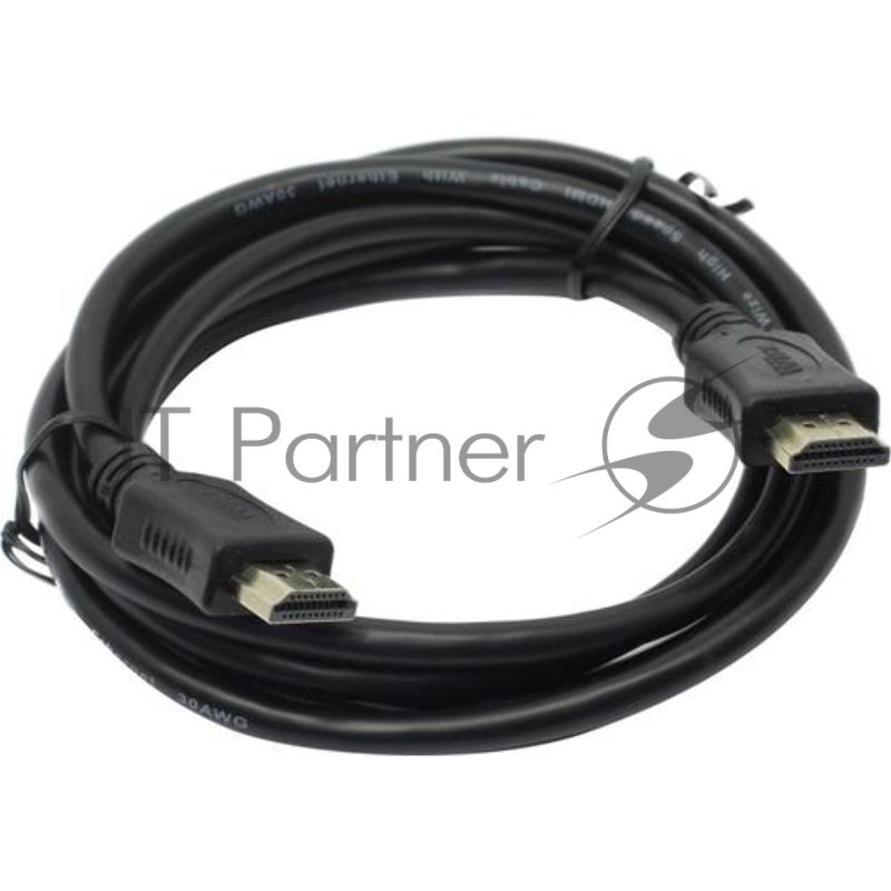 Кабель HDMI C-HM-HM-1.8M Wize, 1.8 м, v.2.0, 19M/19M, позол.разъемы, экран, черный, пакет