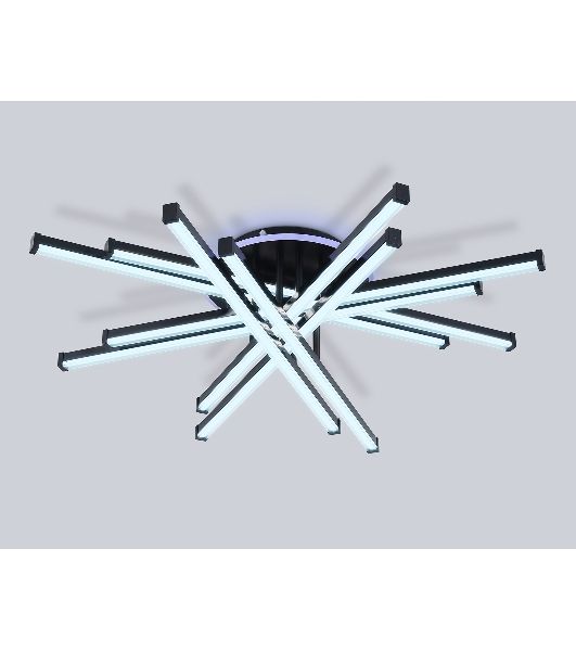 Потолочный светодиодный светильник Ambrella light FL6276 BK 119W черный 3000K-6400K+RGB 800*800*165 (ПДУ ИК)