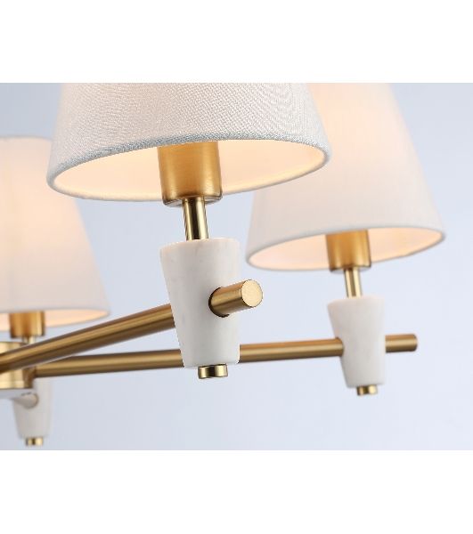 Люстра Ambrella light LH75044/5 BS/WH латунь/белый E14*5 max 40W D700*580
