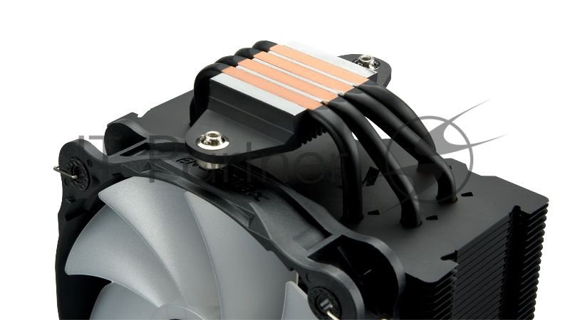 Кулер для процессора Enermax F40 ARGb Edition черный, 140 мм, алюминий/медь, 1200 об/мин, 23 дБ, 4 pin, 200 Вт, 158 мм