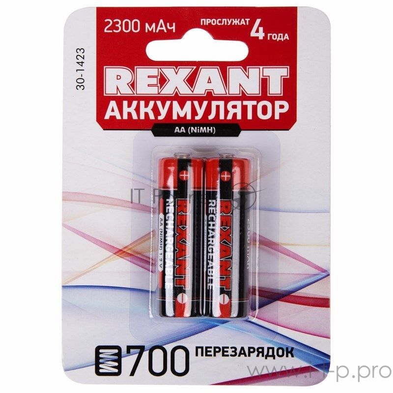 Аккумулятор Rexant тип AA "пальчиковый" 1.2 В 2300 мА·ч