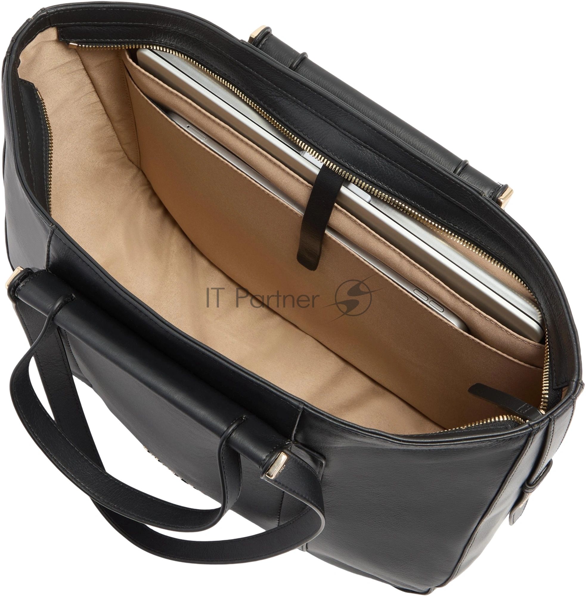 Деловая сумка тоут женская Piquadro Circle BD7136W92/N с отделением для ноутбука 14" черная натур.кожа