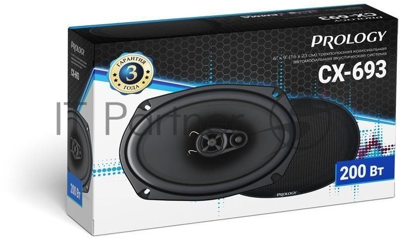 Колонки автомобильные Prology CX-693 200Вт 90дБ 4Ом 15x23см (6x9дюйм) (ком.:2кол.) коаксиальные трехполосные