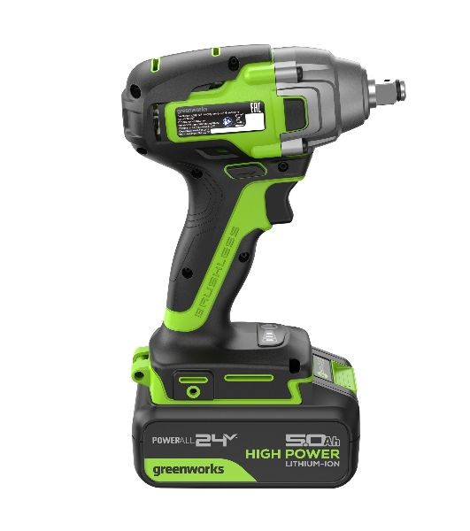 Гайковерт Greenworks GD24IW400 аккум. патрон:квад.1/2" (3802907CUG)