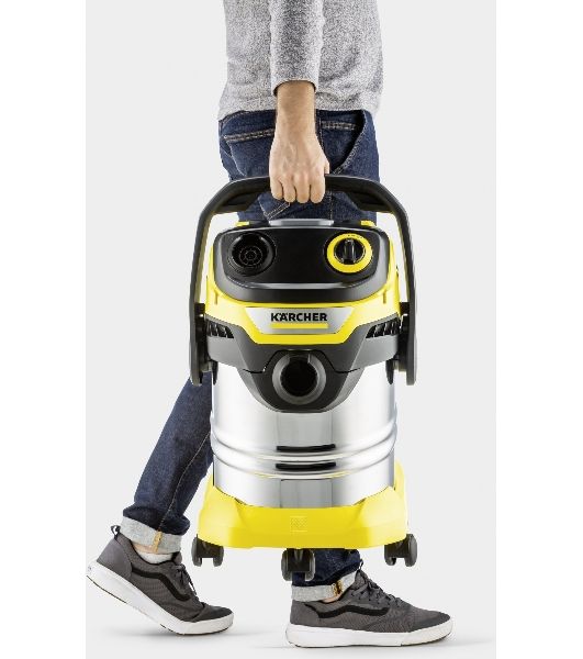 Строительный пылесос Karcher WD 5 S V-25/5/22 желтый, 1100 Вт, уборка сухая/сбор воды, пылесборник мешок/контейнер, 25 л