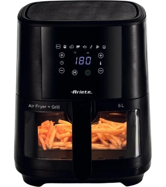 Аэрофритюрница Ariete Air fryer 4626/00 черный, 1300 Вт, 6 л, сенсор, 8 программ