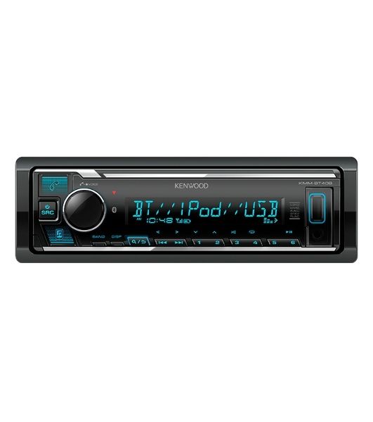 Автомагнитола Kenwood KMM-BT408, 1 DIN, Bluetooth, USB Type-A, AUX, съёмная панель