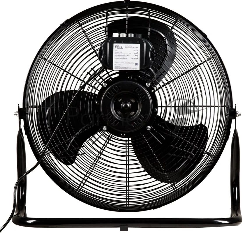 Вентилятор OASIS VN-110B чёрный, напольный, 110 Вт, 3 скорости, 53 см