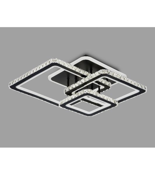 Управляемый светодиодный светильник Ambrella light FA1733/3 BK/CH черный/хром 145W 3000K/4200K/6400K 670*510*150 (ПДУ РАДИО 2.4G)