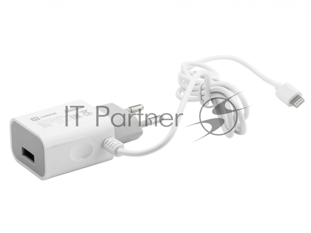 Сетевое зарядное устройство Harper WCH-5115 WHITE 1xUSB 2.1A + кабель Lightning