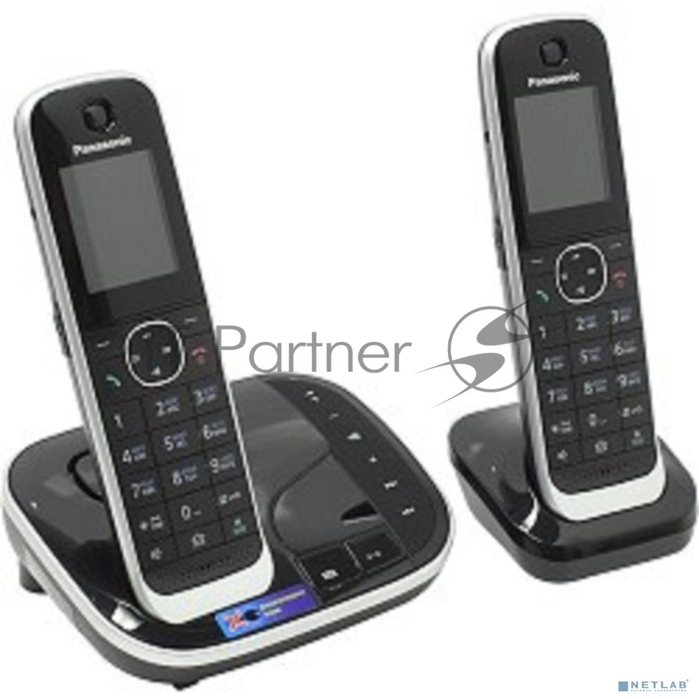 Телефон беспроводной (DECT) Panasonic KX-TGJ322RUB черный (труб. в компл.:2шт) автооветчик АОН