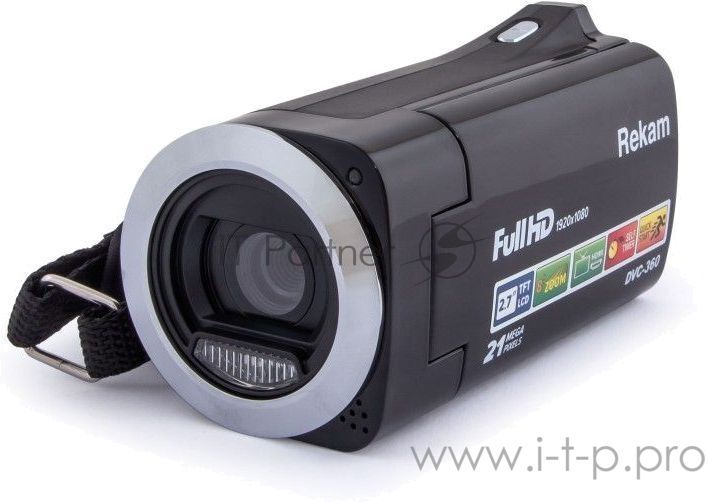 Видеокамера Rekam DVC-360 черный IS el 3" 1080p SDHC+MMC Flash/Flash