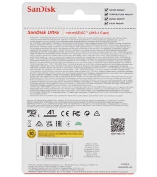 Флеш карта microSDXC 256GB SanDisk Ultra Class 10, UHS-I, R 150 МБ/с, SDSQUAC-256G-GN6MA