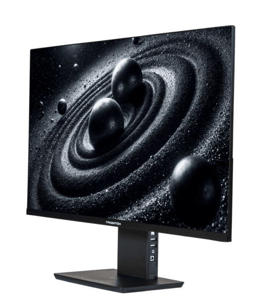 Монитор 27" "Гравитон" МН27П "Автор" IPS 2560x1440, 100 Гц, 5 мс, 16:9, 250 кд/м², HDMI 2.0, DP 1.4, USB-C (65 Вт PD + DP), USB Hub (2×USB-A 3.2 + 1×USB-B), 3.5 Jack, динамики (2×2 Вт), HDR10, Adaptive-Sync, Qi-зарядка (15 Вт), черный