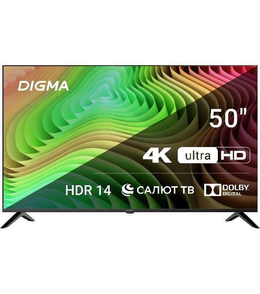 Телевизор Digma 50" DM-LED50UBB40 черный LED UHD 60Hz Smart TV