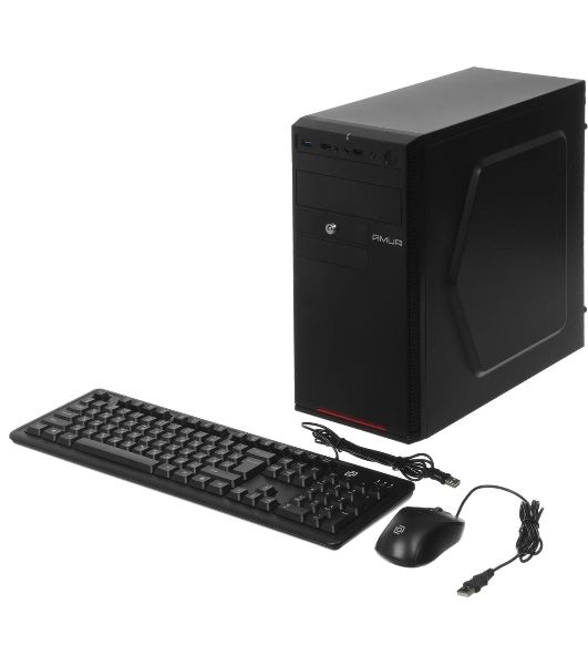 Компьютер Amur Нарвал B7I21 MT i3 12100 (3.3) 16Gb SSD 256Gb UHDG 730 FreeDOS GbitEth 400W мышь клавиатура черный (RUS) (2147002)