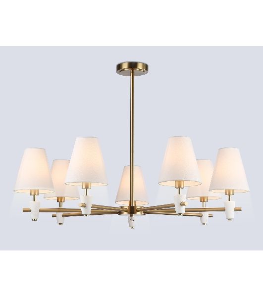 Люстра Ambrella light LH75045/7 BS/WH латунь/белый E14*7 max 40W D840*580