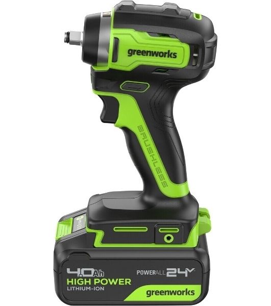 Гайковерт Greenworks G24IW200 аккум. патрон:квад.3/8" (3803607CUB)