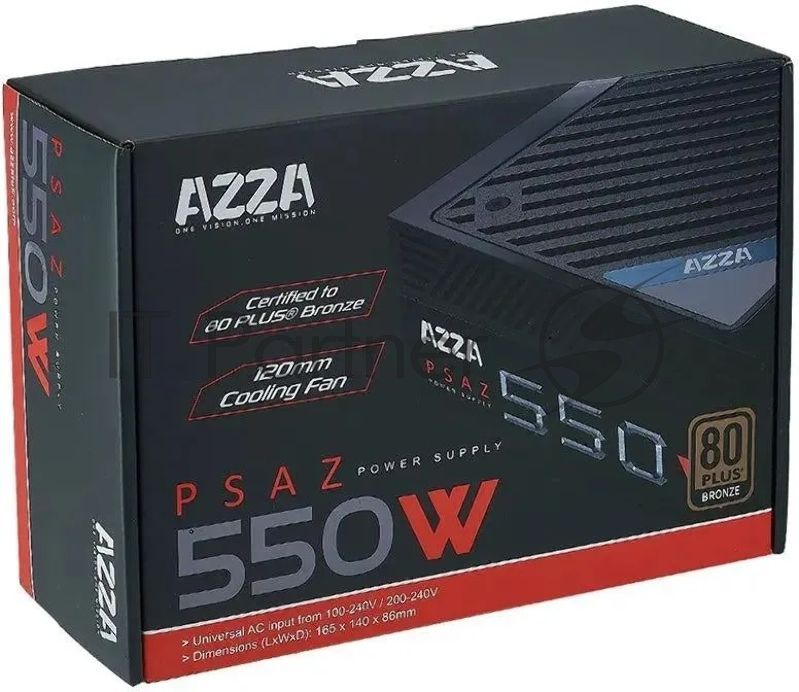 Блок питания Azza ATX 550W PSAZ-550W 80+ bronze (20+4pin) APFC 120мм fan 5xSATA RTL