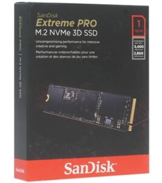 Накопитель SSD SanDisk Extreme M.2 2280 NVMe 2Tb, 51500MBs/4850MBs TBW 1200, SDSSDX3N-2T00-G26, 1 year