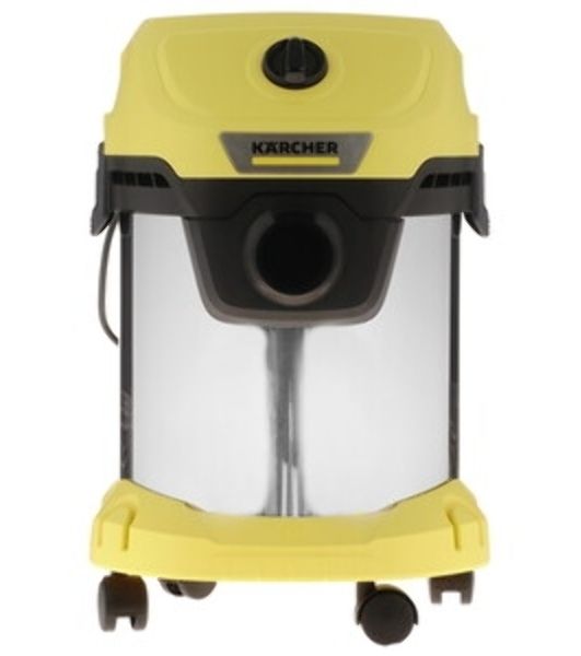 Строительный пылесос Karcher WD 3 S V-17/4/20 желтый, 1000 Вт, уборка сухая/сбор воды, пылесборник мешок/контейнер, 17 л