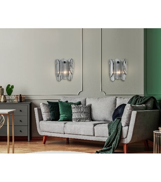 Светильник Ambrella light LH31207/2 SN/SM сатин никель/дымчатый E14*2 max 40W 220*150*270