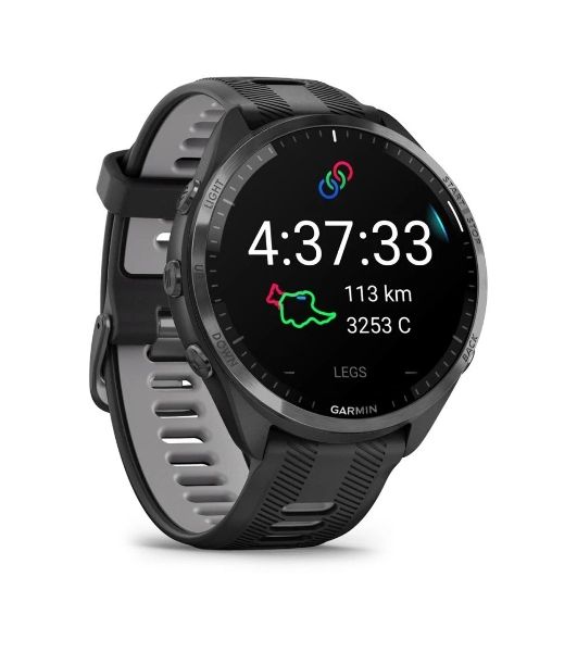 Умные часы Garmin Forerunner 965, 1.4" AMOLED, Wi-Fi, Bluetooth, NFC, GPS, 50м, черный / серый