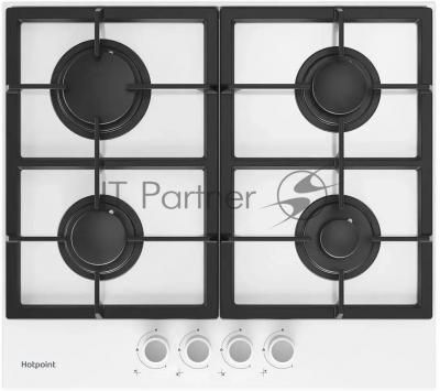 Газовая варочная поверхность Hotpoint HG 61F/WH, 4 конфорки, закаленное стекло, 7400 Вт