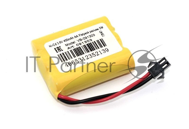 Аккумулятор Ni-Cd 3.6V 400mAh AA Flatpack разъем SM