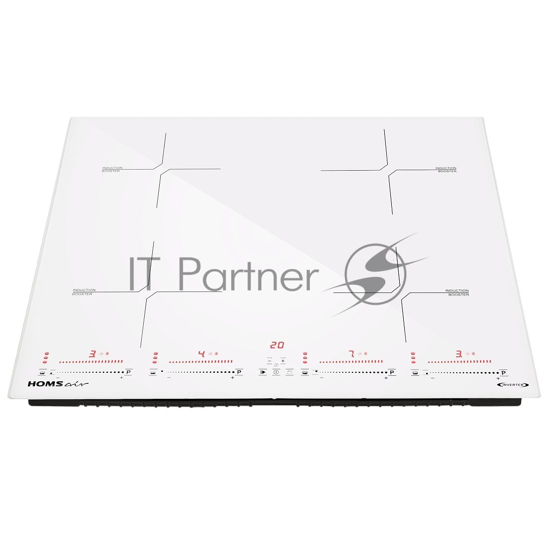 Индукционная варочная поверхность HOMSair HIC64SWH Inverter, 4 конфорки, стеклокерамика, 7200 Вт