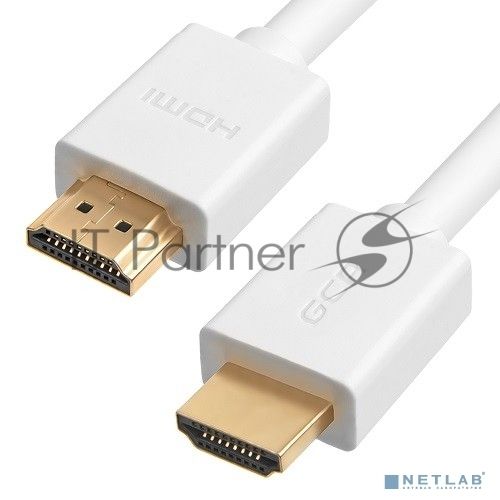 Greenconnect Кабель 0.3m HDMI версия 2.0 HDR 4:2:2, Ultra HD, 4K 60 fps 60Hz/5K*30Hz, 3D, AUDIO, 18.0 Гбит/с, 28/28 AWG, OD7.3mm, тройной экран, белый, (GCR-HM761-0.3m)