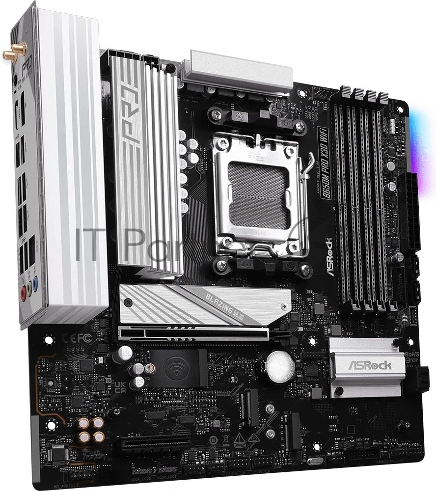 Материнская плата ASRock B650M Pro X3D, AM5, AMD B650, 4xDDR5, 4xSATA, 3xM.2, 1xPCIe 5.0 x16, 1xPCIe 4.0 x4, 1xHDMI, 1xDP, 1x2.5Gb LAN, 1xUSB-C 10Gbps, 1xUSB-A 10Gbps, 2xUSB-A 5Gbps, 4xUSB-A 2.0, 3x3.5 мм, 7.1, mATX
