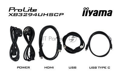 Монитор Iiyama 32" ProLite XB3294UHSCP-B1 черный VA LED 2ms 21:9 HDMI M/M матовая HAS 400cd 178гр/178гр 3440x2160 75Hz DP 4K USB 9.7кг