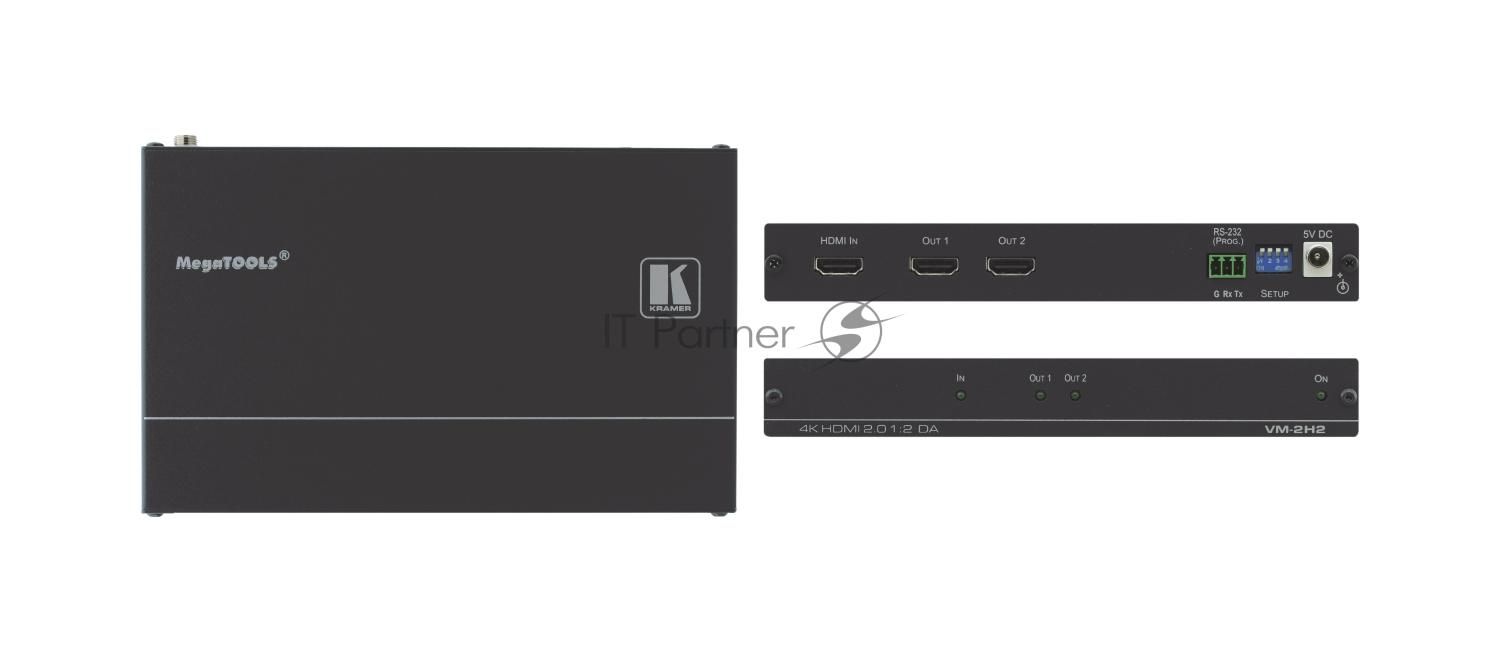 Усилитель-распределитель Kramer Electronics VM-2H2 1:2 HDMI UHD; поддержка 4K, HDMI 2.0