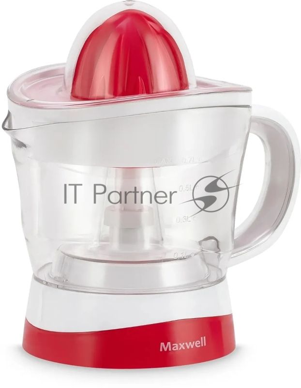Соковыжималка Maxwell MW-1109(W) белый/красный, цитрусовая, 25 Вт, 700 мл, механическое