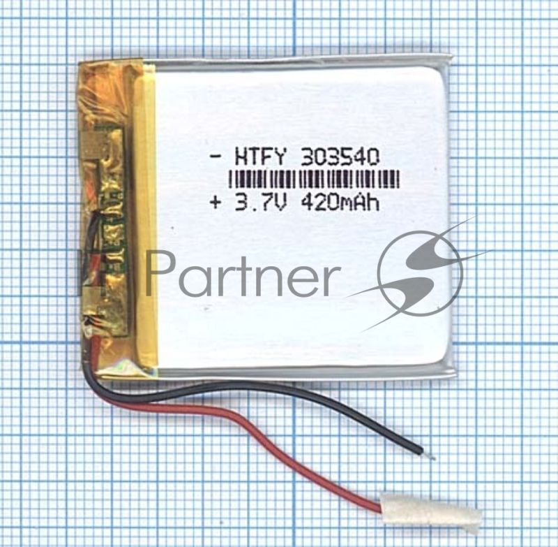 Аккумулятор Li-Pol (батарея) 3x35x40мм 2pin 3.7V/420mAh