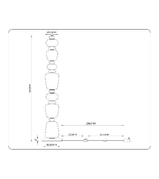 Светильник Ambrella light LH53172 SB/WH бронза/белый 34W 3000K D250*1305