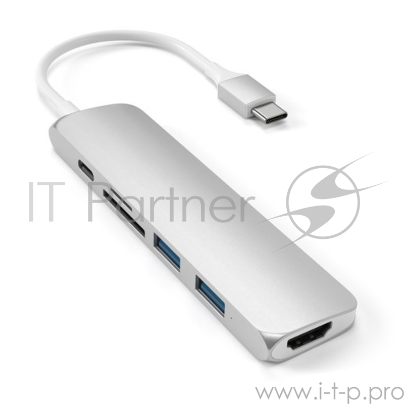 USB-C адаптер Satechi Type-C Slim Multiport Adapter V2. Интерфейс USB-C. серебристый.