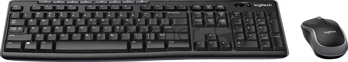 Комплект клавиатура+мышь Logitech MK270 беспроводной, USB, 1000 DPI, чёрный (неоригинальная гравировка)