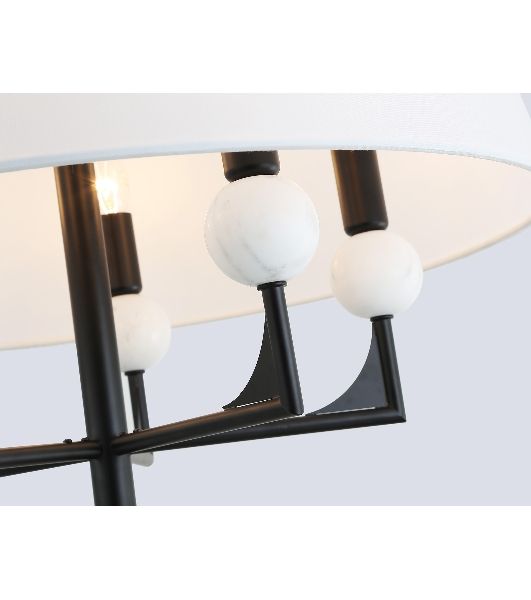 Люстра Ambrella light LH75150/5 BK/FR черный/белый матовый E14*5 max 40W D580*590