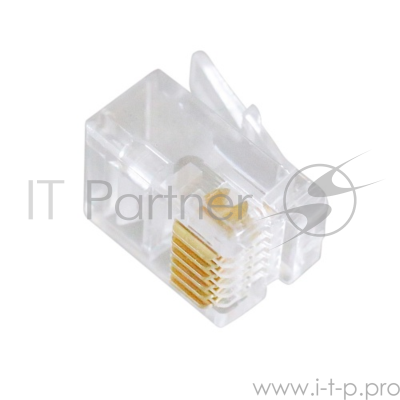 Вилка телефонная Cablexpert MP-6p6c, контакты 3m" (100 шт.) RJ-12
