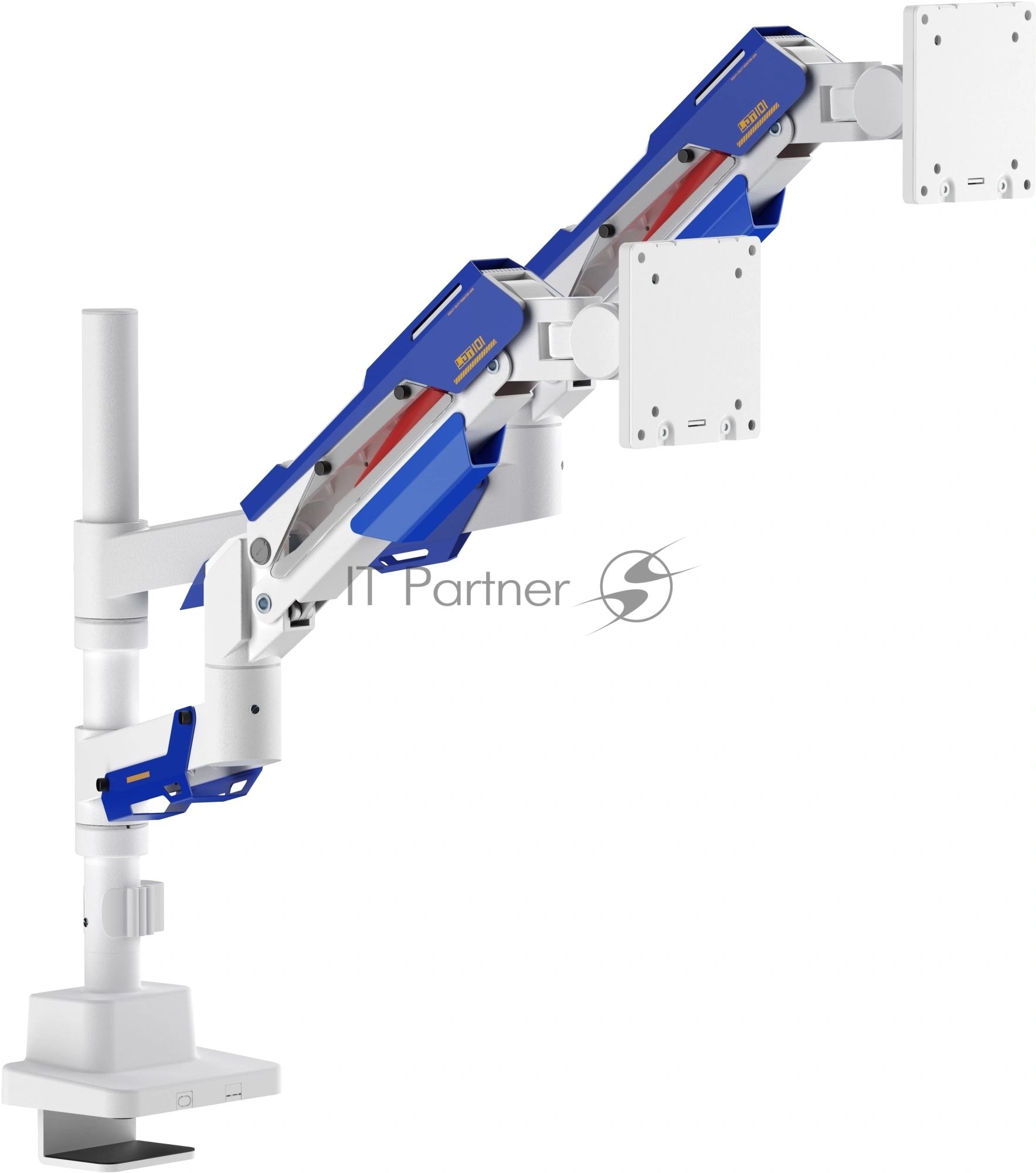 Кронштейн для мониторов Ultramounts UM744WB белый/синий 24"-57" макс.27кг крепление к столешнице поворот и наклон