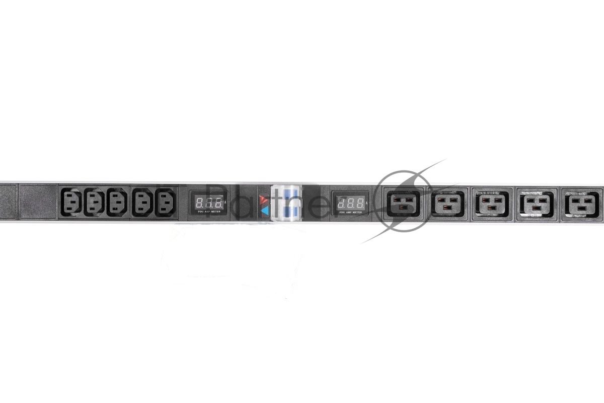 Блок силовых розеток Rem Rem-32, IEC 60320 С13 х 10, IEC 60320 С19 х 5, вход колодка, 19", 1436х45х45 мм (ВхШхГ), 32А, автомат + амперметр, чёрный, 2