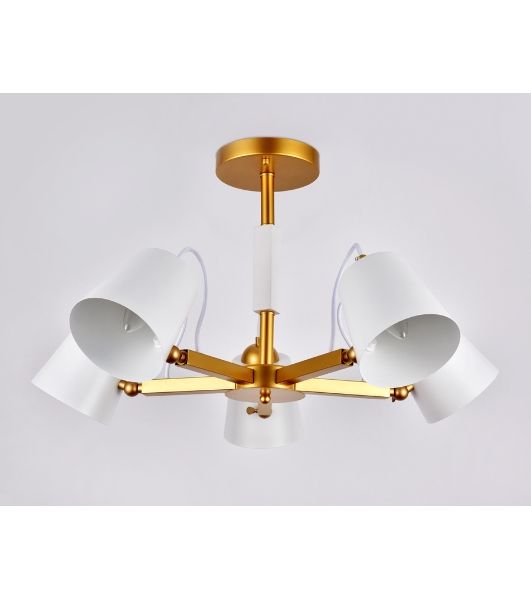 Светильник Ambrella light TR3101/5 WH/GD белый/золото E14 max 40W D680*370