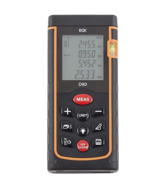 Дальномер RGK D80 ±2мм 80м дисплей IP54 2хААА 1.5В