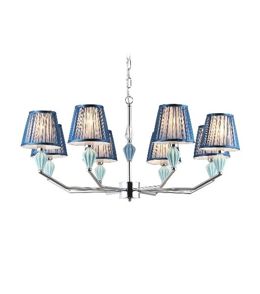 Люстра Ambrella light LH75063/8 CH/DB хром/темно синий E14/8 max 40W D870*810