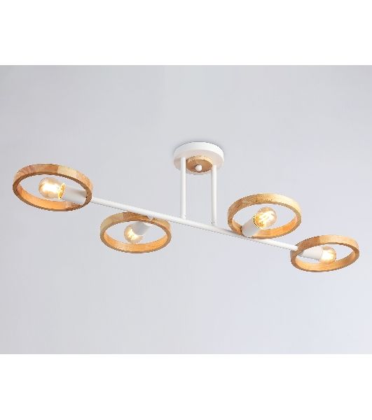 Светильник Ambrella light TR8247/4 WH/LWD белый/светлое дерево E27/4 max 40W 840*360*220